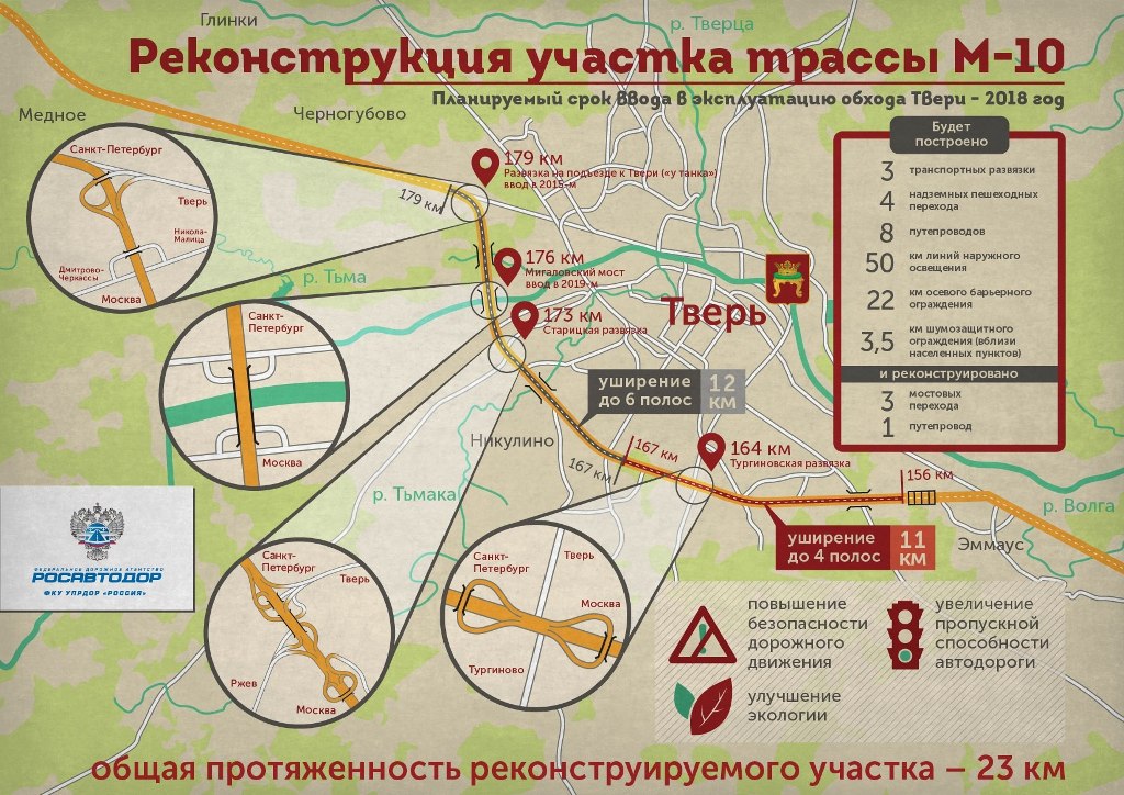 Карта м 11 с развязками тверская область